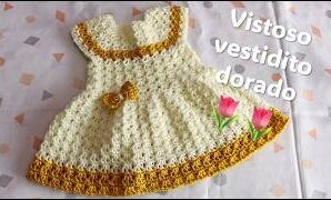 Aprende a tejer vistoso vestidito para niñas.