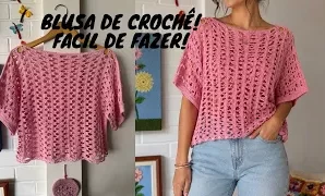 Cómo tejer una fácil y bonita blusa de ganchillo.