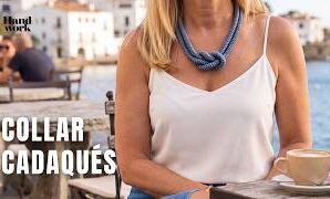 Aprende a tejer fácil collar a crochet con nudo central.