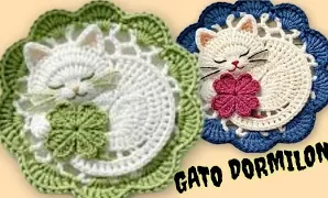 Aprende a tejer adorable gato dormilón a crochet.