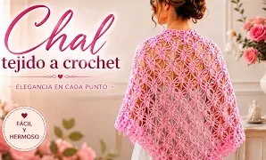 Aprende a tejer hermosa puntada para chal.