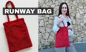 Aprende a tejer hermoso bolso de filet a crochet.
