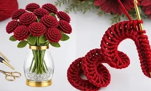 Aprende a tejer increíble ramo de flores de ganchillo tunecino.