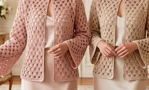 Aprende a tejer precioso chaleco cárdigan a crochet.