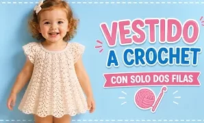 Aprende a tejer fácil vestido de niña a crochet.
