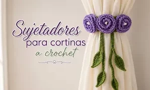 Aprende a tejer lindos sujetadores de cortina de ganchillo.