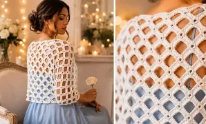 Cómo tejer rápida puntada a crochet para chal y blusas.