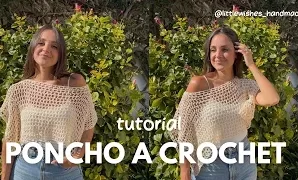 Cómo tejer lindo poncho a crochet.