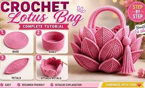Cómo tejer nuevo y sorprendente diseño de bolso Lotus.