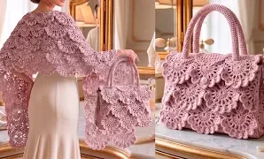 Aprende a tejer fácil y elegante bolso y chal a crochet.