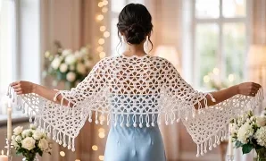 Cómo tejer puntada hexagonal para chales y blusas a crochet.