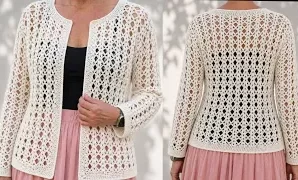 Cómo tejer punto para cárdigan abierto a crochet.