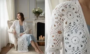 Aprende a tejer lindo cuadro a crochet de moda para mantas.