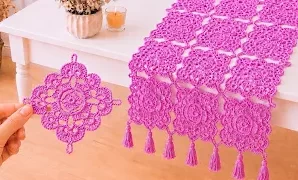 Aprende a tejer precioso patrón de motivo a crochet.
