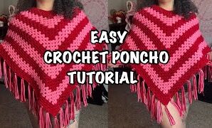 Cómo tejer precioso poncho a crochet.