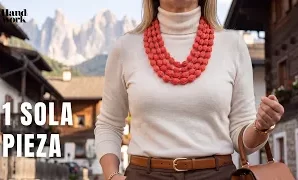 Cómo tejer lindo collar a crochet en una sola pieza.