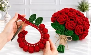 Cómo tejer precioso ramo de rosas a crochet.